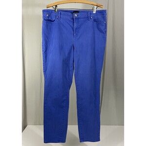 Talbots Jeans Women’s Size 16 Bright Periwinkle Blue Slim Ankle Denim Preppy